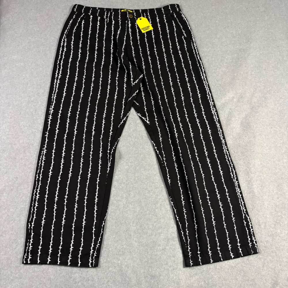 Chinatown Market Black Thorn Denim Pants Mens 34 Streetwear Punk Graphic Skater